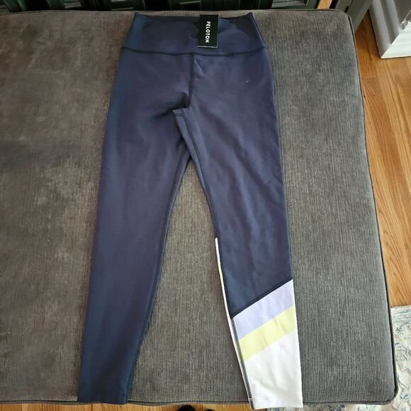 NWT Peloton Women's Navy White High Rise Colorblock Legging Size S - Picture 4 of 14